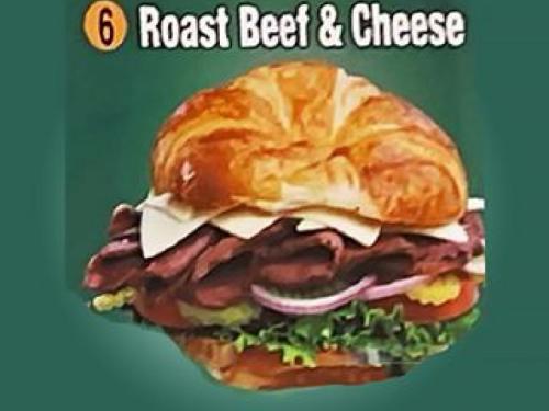 Croissant, Roast Beef & Cheese Sandwich