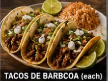 E2 - TACOS DE BARBCOA (each)