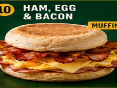 Muffin ham, egg & bacon