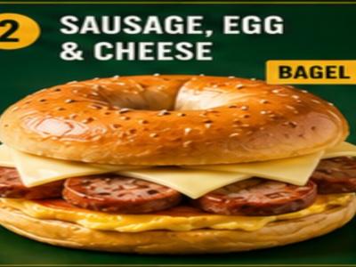 Sausage, egg & cheese Bagel