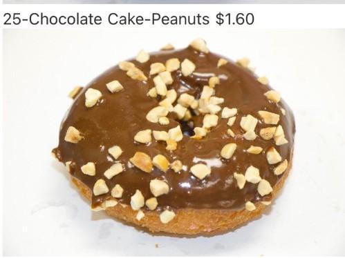 Chocolate White Cake Donut w/ Peanuts