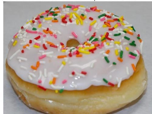 White Glaze Donut w/ Colored Sprinkles