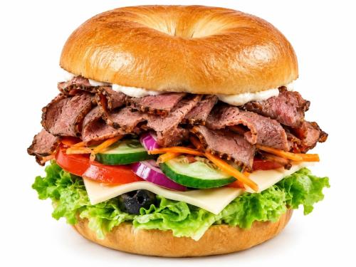BAGEL ROAST BEEF AND CHEESE
