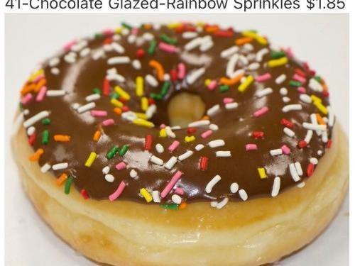 Chocolate Glaze Donut w/ Colored Sprinkles