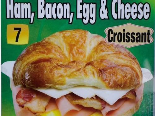 Croissant, Ham, Bacon, Egg & Cheese